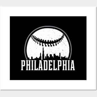 Philadelphia Cityscape Baseball Posters and Art